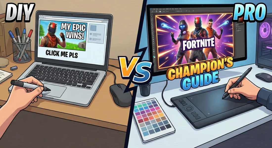 DIY vs Pro Fortnite Thumbnail Designer: What Works Better?